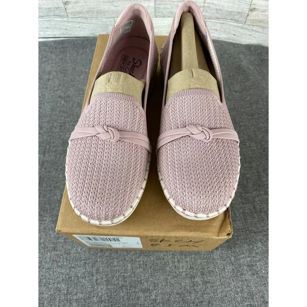 SKECHERS Sepulveda KNOT Overlay Slip On Mauve Shoes Women’s 8.5M Casual COMFORT - Picture 2 of 11
